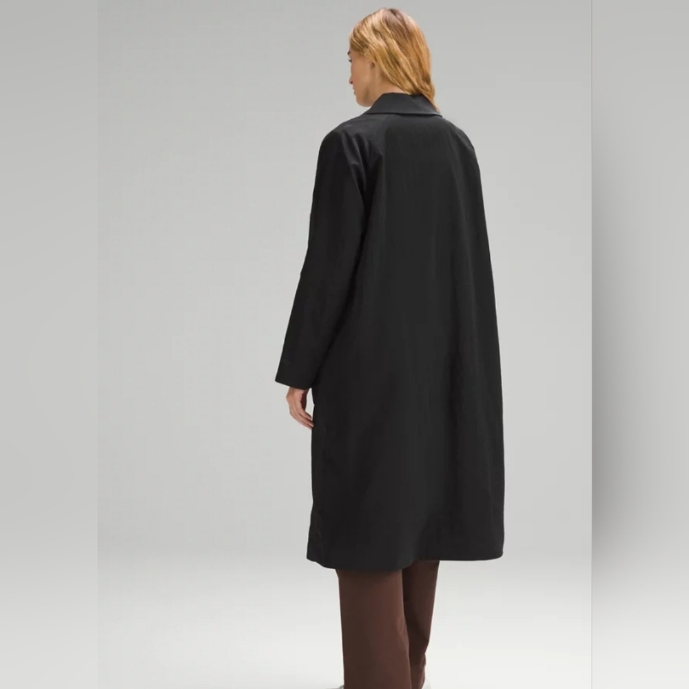 Lululemon Lightweight Collared A-Line Coat Size 12 in Black - Picture 2 of 13